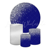 Bright Blue Themed Round Backdrop and Cylinder Cover Kit
