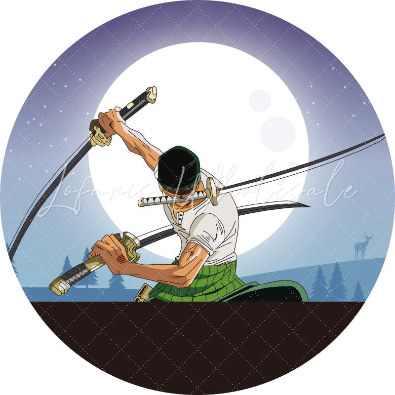 Lofaris Bright Night Moon Round Warrior Birthday Backdrops