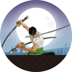 Lofaris Bright Night Moon Round Warrior Birthday Backdrops