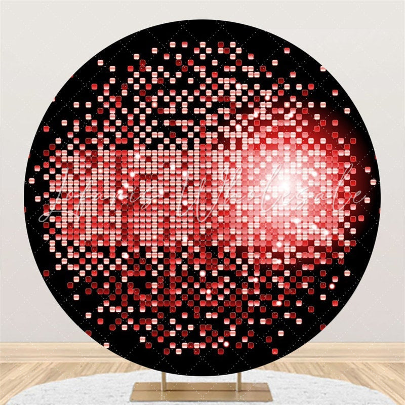 Lofaris Bright Pink Bokeh Round Black Happy Birthday Backdrop