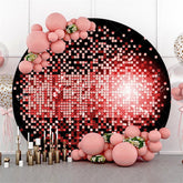 Lofaris Bright Pink Bokeh Round Black Happy Birthday Backdrop