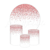 Bright Pink Themed Round Backdrop and Cylinders Kit for Parties