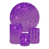 Bright Purple Themed Round Backdrop and Cylinder Kit for Events