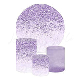 Bright Purple Themed Round Backdrop and Cylinders Kit for Parties