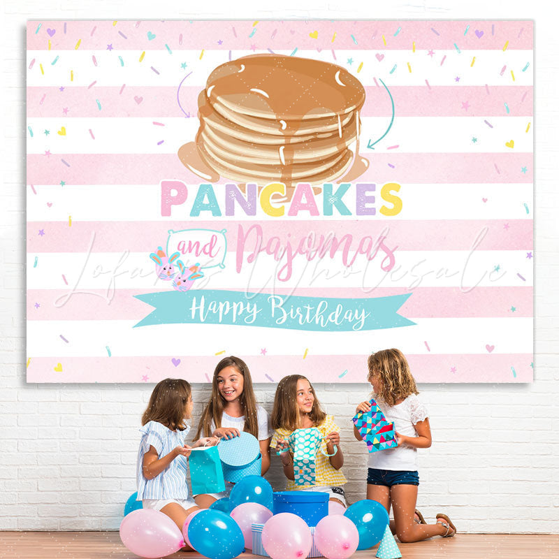 Lofaris Browen Pancakes And Pink Birthday Backdrop For Girl