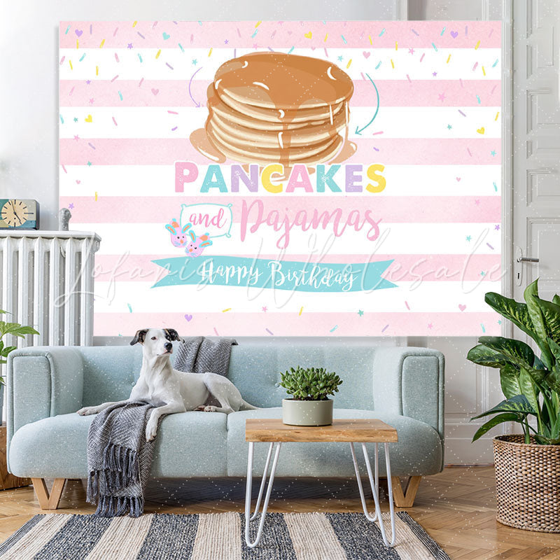 Lofaris Browen Pancakes And Pink Birthday Backdrop For Girl