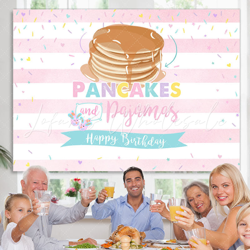 Lofaris Browen Pancakes And Pink Birthday Backdrop For Girl