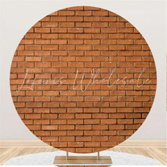 Lofaris Browenish Red Brick Simple Circle Backdrop For Boy