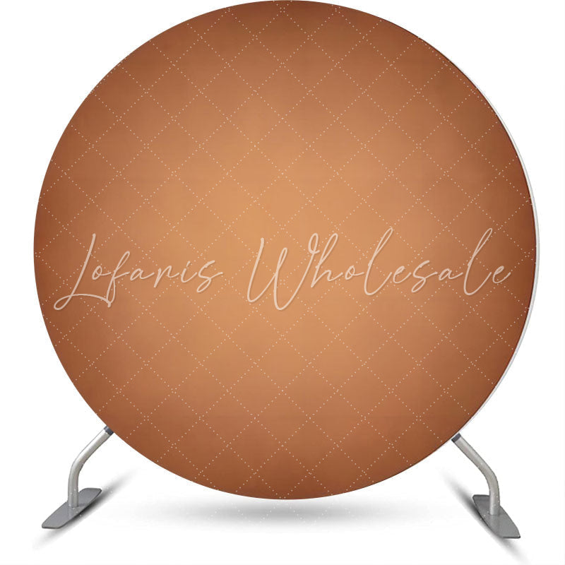 Lofaris Brown Gradient Simple Round Birthday Party Bakdrop