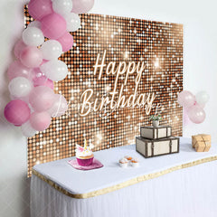 Lofaris Brown Sequins Sparkle Happy Birthday Party Backdrop
