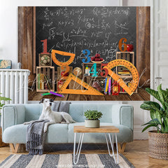 Lofaris Brown Wood And Blackboard Back To School Backdrops