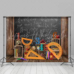 Lofaris Brown Wood And Blackboard Back To School Backdrops