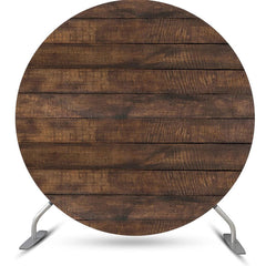 Lofaris Brown Wooden Texture Simple Round Backdrop For Party