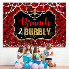 Lofaris Brunch and Bubbly Red Rose Gorgeous Tea Partybackdrop