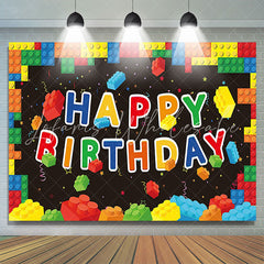 Lofaris Building Blocks Colorful Birthday Backdrop for Kids