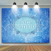 Lofaris Bule And Glitter Crystal Above Sea Birthday Backdrop