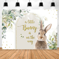 Lofaris Bunny Is On The Way Rabbit Leaf Baby Shower Backdrop