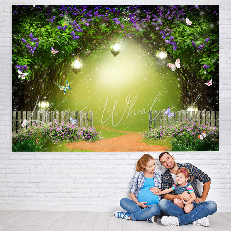 Lofaris Butterfly And Floral Dense Theme Baby Shower Backdrop