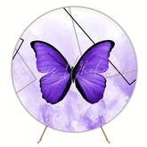 Butterfly Fairy Garden Round Backdrop For Whimsical Party Theme