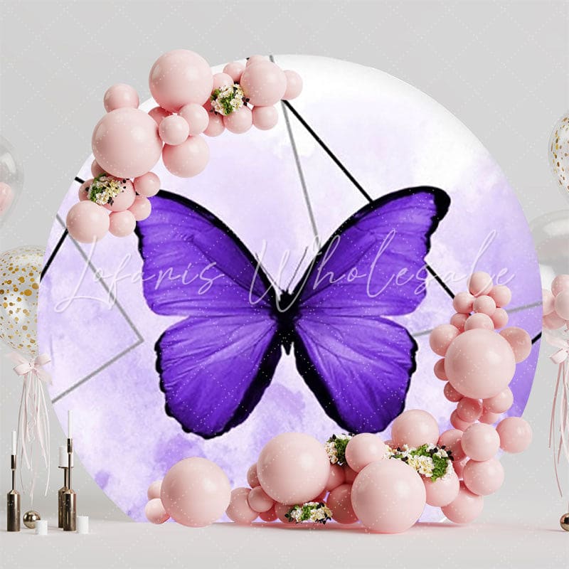 Butterfly Fairy Garden Round Backdrop For Whimsical Party Theme