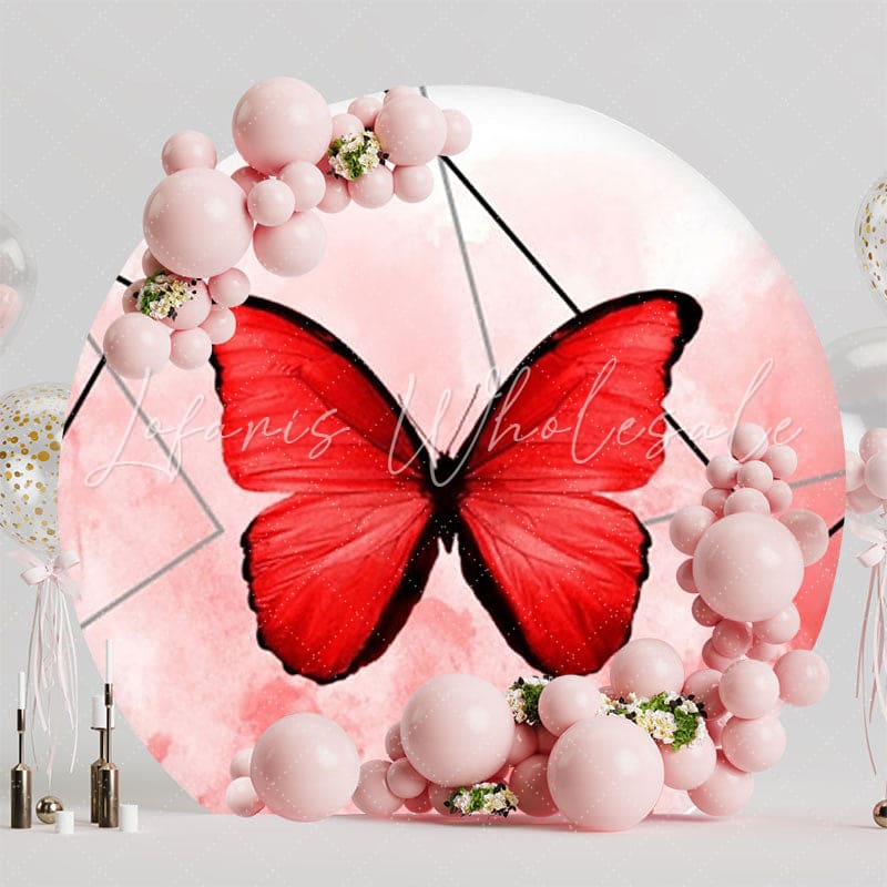 Butterfly Garden Theme Round Backdrop For Elegant Party Decor