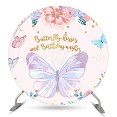 Lofaris Butterfly Kisses And Wishes Floral Birthday Backdrop