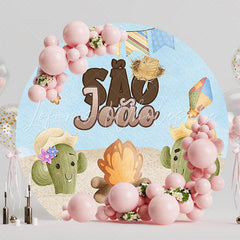 Cacti June Festival Round Backdrop for Fun Celebration Event