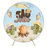 Cacti June Festival Round Backdrop for Fun Celebration Event
