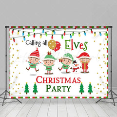 Lofaris Calling All Elves Christmas Holiday Party Backdrop