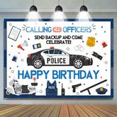 Lofaris Calling All Officers Celebrate Happy Birthday Backdrop