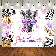 Lofaris Calling All Party Animals Zebra Birthday Backdrop