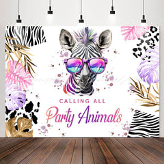 Lofaris Calling All Party Animals Zebra Birthday Backdrop