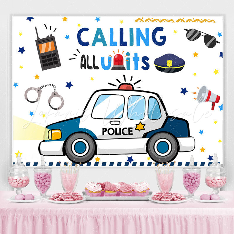 Lofaris Calling All Units Lovely Cartoon Birthday Backdrop