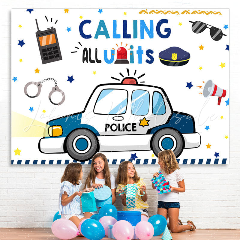 Lofaris Calling All Units Lovely Cartoon Birthday Backdrop