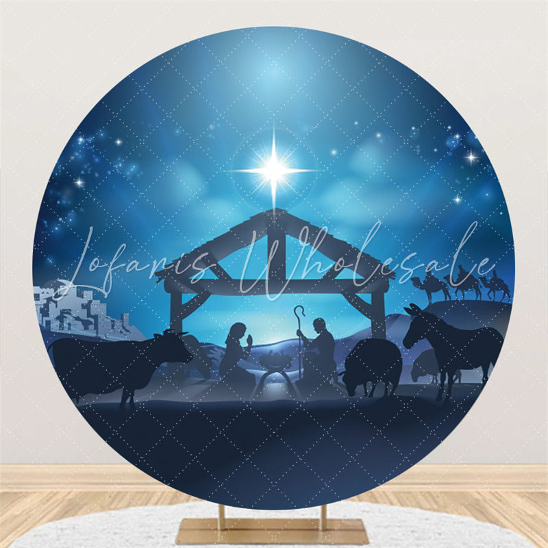 Lofaris Camel Desert Night Happy Birthday Round Backdrop For Party