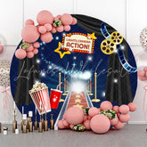 Lofaris Camera Action Movie Theme Round Birthday Backdrop