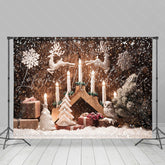 Lofaris Candle Snowflake Owl Deer Christmas Tree Backdrop