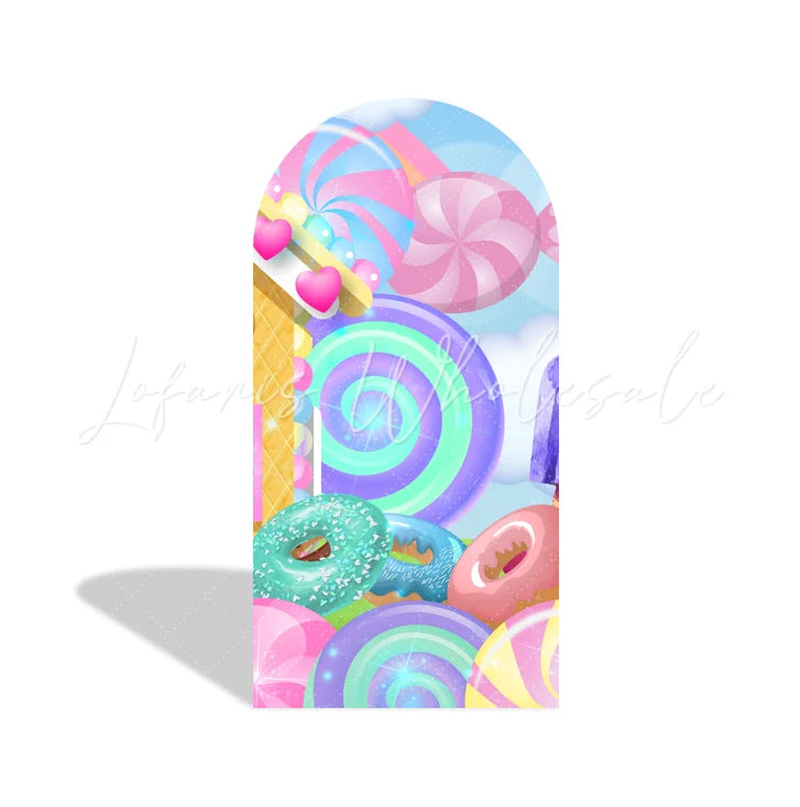 Candy Donut Birthday Baby Shower Party Arch Backdrop Wall Cloth Cover
