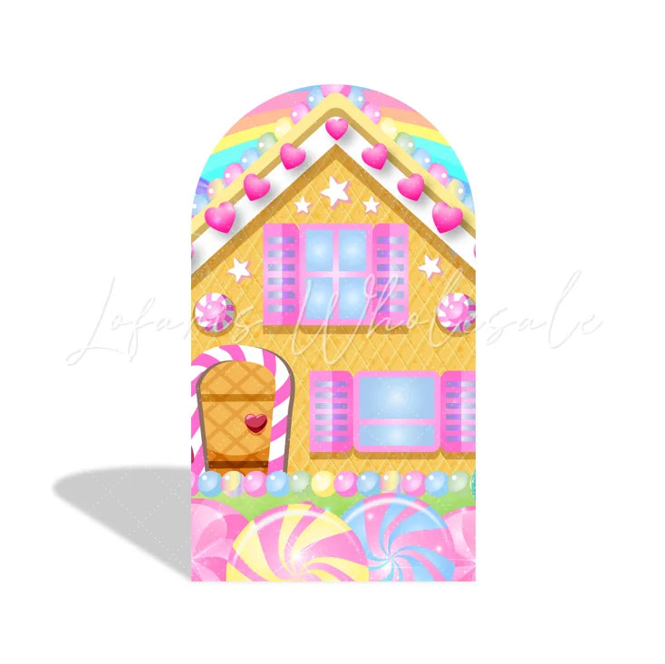Candy Donut Birthday Baby Shower Party Arch Backdrop Wall Cloth Cover