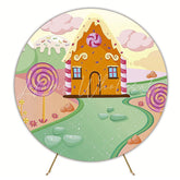 Candy House Round Backdrop for Sweet Celebration Fun