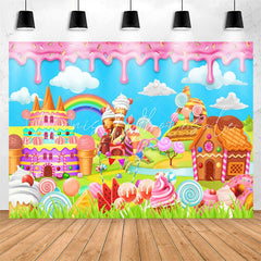 Lofaris Candyland Sweet Dessert Girls Birthday Backdrop