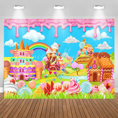Lofaris Candyland Sweet Dessert Girls Birthday Backdrop