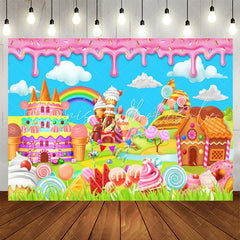 Lofaris Candyland Sweet Dessert Girls Birthday Backdrop