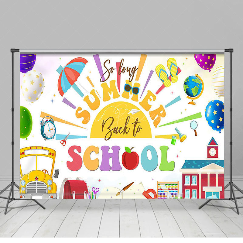 Lofaris Car Bag Book So Long Summer Back To School Backdrop