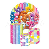 Care Bears Themed Round Backdrop and Cylinders Kit for Kids