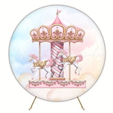 Carnival Theme Carousel Birthday Party Round Backdrop For Celebration