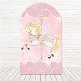 Carousel Horses Ride Magic Arch Backdrop For Funfair Party