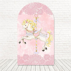 Carousel Horses Ride Magic Arch Backdrop For Funfair Party