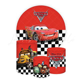 Cars Disney Themed Round Backdrop and Cylinders Kit for Kids