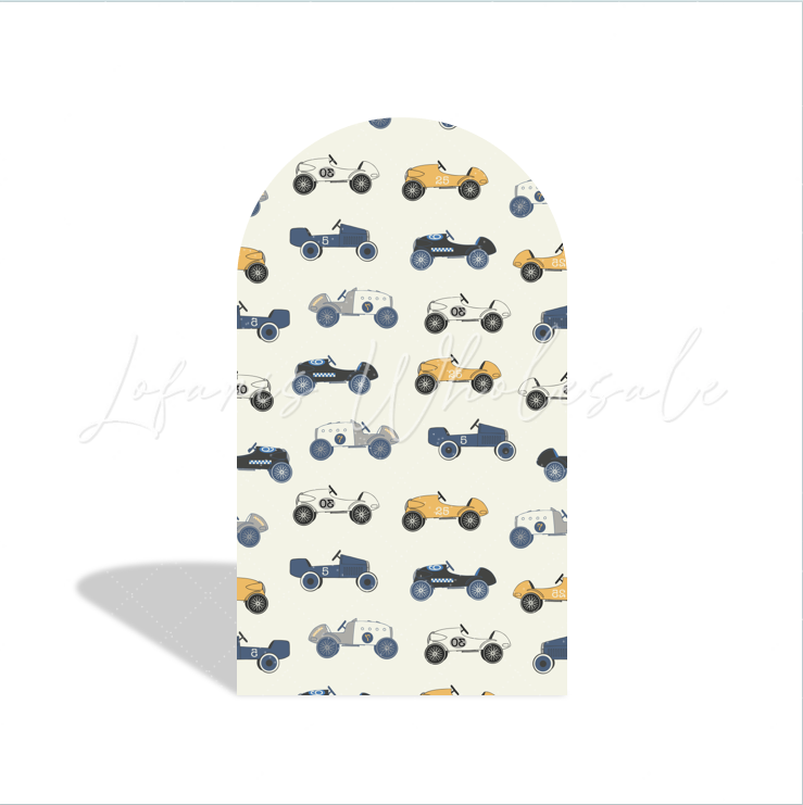Cars Donut Birthday Baby Shower Party Arch Backdrop Wall Cloth Cover